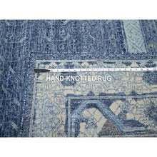 Load image into Gallery viewer, 9&#39;x12&#39;5&quot; Yale Blue, Pinecone Design, 100% Pure Wool, Thick And Plush, Hand Knotted Oriental Rug FWR452946