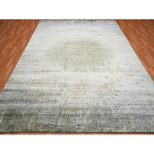 Load image into Gallery viewer, 9&#39;x12&#39;5&quot; Tan Brown with Gray, THE EYE, 100% Pure Silk, Soft to the Touch, Hand Knotted Oriental Rug FWR452970