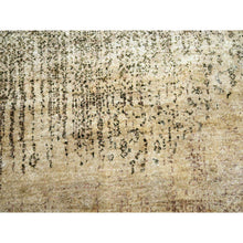 Load image into Gallery viewer, 9&#39;x12&#39;5&quot; Tan Brown with Gray, THE EYE, 100% Pure Silk, Soft to the Touch, Hand Knotted Oriental Rug FWR452970