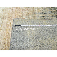 Load image into Gallery viewer, 9&#39;x12&#39;5&quot; Tan Brown with Gray, THE EYE, 100% Pure Silk, Soft to the Touch, Hand Knotted Oriental Rug FWR452970