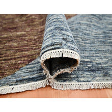 Load image into Gallery viewer, 8&#39;x10&#39; Shades of Gray with Brown, Colorful, Bauhaus and Mid Century Inspired, Hand Knotted, Modern, Zero Pile, Sheared Low, Pure Wool Oriental Rug FWR453024