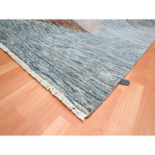 Load image into Gallery viewer, 8&#39;x10&#39; Shades of Gray with Brown, Colorful, Bauhaus and Mid Century Inspired, Hand Knotted, Modern, Zero Pile, Sheared Low, Pure Wool Oriental Rug FWR453024
