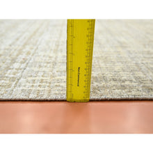 Load image into Gallery viewer, 9&#39;x12&#39;4&quot; Shades Of Ivory, Gradation Design, Modern, Textured Wool &amp; Pure Silk, Hand Knotted, Oriental Rug FWR453030