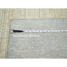 Load image into Gallery viewer, 9&#39;x12&#39;4&quot; Shades Of Ivory, Gradation Design, Modern, Textured Wool &amp; Pure Silk, Hand Knotted, Oriental Rug FWR453030