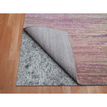 Load image into Gallery viewer, 9&#39;x12&#39;3&quot; Flamingo Pink With Ivory, Horizontal Ombre Design, Hand Knotted, Pure Wool, Oriental Rug FWR453072