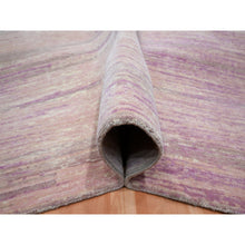 Load image into Gallery viewer, 9&#39;x12&#39;3&quot; Flamingo Pink With Ivory, Horizontal Ombre Design, Hand Knotted, Pure Wool, Oriental Rug FWR453072