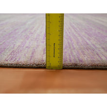 Load image into Gallery viewer, 9&#39;x12&#39;3&quot; Flamingo Pink With Ivory, Horizontal Ombre Design, Hand Knotted, Pure Wool, Oriental Rug FWR453072