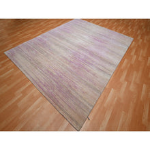 Load image into Gallery viewer, 8&#39;1&quot;x10&#39;3&quot; Fuscia Pink With Ivory, Horizontal Ombre Design, Hand Knotted, Pure Wool, Oriental Rug FWR453078