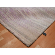 Load image into Gallery viewer, 8&#39;1&quot;x10&#39;3&quot; Fuscia Pink With Ivory, Horizontal Ombre Design, Hand Knotted, Pure Wool, Oriental Rug FWR453078