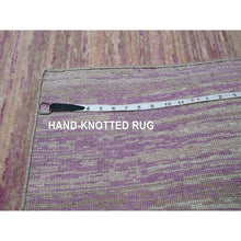 Load image into Gallery viewer, 8&#39;1&quot;x10&#39;3&quot; Fuscia Pink With Ivory, Horizontal Ombre Design, Hand Knotted, Pure Wool, Oriental Rug FWR453078