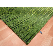 Load image into Gallery viewer, 8&#39;2&quot;x10&#39;3&quot; Pickle Green, Vertical Ombre Design, Hand Knotted, Soft And Vibrant Wool, Oriental Rug FWR453090