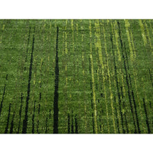 Load image into Gallery viewer, 8&#39;2&quot;x10&#39;3&quot; Pickle Green, Vertical Ombre Design, Hand Knotted, Soft And Vibrant Wool, Oriental Rug FWR453090