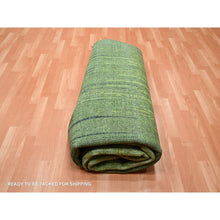 Load image into Gallery viewer, 8&#39;2&quot;x10&#39;3&quot; Pickle Green, Vertical Ombre Design, Hand Knotted, Soft And Vibrant Wool, Oriental Rug FWR453090