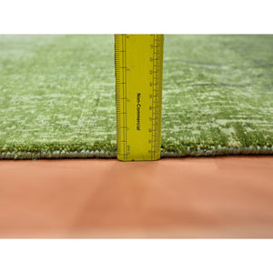 3'x5'3" Shades Of Green, Vertical Ombre Design, Hand Knotted, Soft And Vibrant Wool, Oriental Rug FWR453102