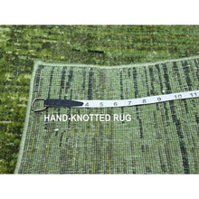 Load image into Gallery viewer, 3&#39;x5&#39;3&quot; Shades Of Green, Vertical Ombre Design, Hand Knotted, Soft And Vibrant Wool, Oriental Rug FWR453102