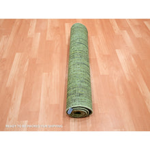 Load image into Gallery viewer, 3&#39;x5&#39;3&quot; Shades Of Green, Vertical Ombre Design, Hand Knotted, Soft And Vibrant Wool, Oriental Rug FWR453102