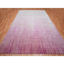 Load image into Gallery viewer, 9&#39;2&quot;x12&#39;4&quot; Shades Of Pink, Hand Knotted, Vertical Ombre Design, Natural Wool, Oriental Rug FWR453174