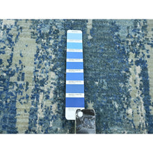Load image into Gallery viewer, 6&#39;x9&#39;2&quot; Cerulean Blue, Abstract Design, Denser Weave, Hi-low Pile, Wool And Real Silk, Hand Knotted, Oriental Rug FWR453204