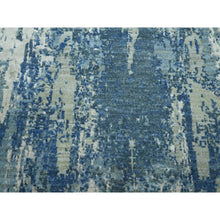 Load image into Gallery viewer, 6&#39;x9&#39;2&quot; Cerulean Blue, Abstract Design, Denser Weave, Hi-low Pile, Wool And Real Silk, Hand Knotted, Oriental Rug FWR453204