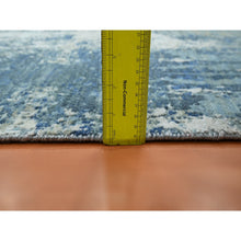 Load image into Gallery viewer, 6&#39;x9&#39;2&quot; Cerulean Blue, Abstract Design, Denser Weave, Hi-low Pile, Wool And Real Silk, Hand Knotted, Oriental Rug FWR453204