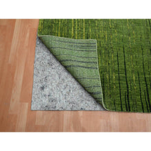 Load image into Gallery viewer, 12&#39;2&quot;x15&#39; Moss Green, Vertical Ombre Design, Hand Knotted, Soft And Vibrant Wool, Oversized, Oriental Rug FWR453246