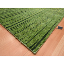 Load image into Gallery viewer, 12&#39;2&quot;x15&#39; Moss Green, Vertical Ombre Design, Hand Knotted, Soft And Vibrant Wool, Oversized, Oriental Rug FWR453246