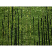 Load image into Gallery viewer, 12&#39;2&quot;x15&#39; Moss Green, Vertical Ombre Design, Hand Knotted, Soft And Vibrant Wool, Oversized, Oriental Rug FWR453246