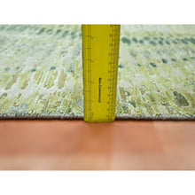 Load image into Gallery viewer, 2&#39;6&quot;x8&#39;2&quot; Shades of Green, Crocodile Safari Design, Soft to the Touch, 100% Silk, Hand Knotted, Runner, Oriental Rug FWR453282