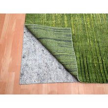 Load image into Gallery viewer, 8&#39;x10&#39;1&quot; Pickle Green, Vertical Ombre Design, Hand Knotted, Soft and Vibrant Wool, Densely Woven, Oriental Rug FWR453300
