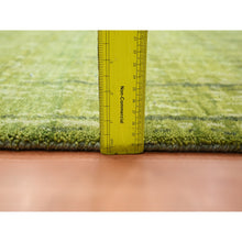 Load image into Gallery viewer, 8&#39;x10&#39;1&quot; Pickle Green, Vertical Ombre Design, Hand Knotted, Soft and Vibrant Wool, Densely Woven, Oriental Rug FWR453300