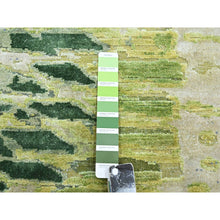 Load image into Gallery viewer, 9&#39;x12&#39;2&quot; Shades of Green, Crocodile Safari Design, 100% Silk, Densely Woven, Hand Knotted, Oriental Rug FWR453306