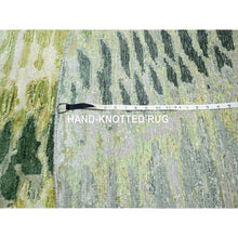 Load image into Gallery viewer, 8&#39;x8&#39; Swamp Green, Crocodile Safari Design, 100% Silk, Lush and Plush, Hand Knotted, Round, Oriental Rug FWR453348
