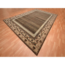 Load image into Gallery viewer, 10&#39;x14&#39;3&quot; Shades Of Brown, Khotan Influence All Over Intricate Design, Zero Pile, 100% Wool, Hand Knotted, Oriental Rug FWR453372