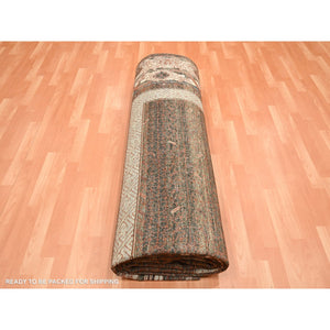 10'x14'3" Shades of Brown, Khotan Influence All Over Intricate Design, Zero Pile, 100% Wool, Hand Knotted, Oriental Rug FWR453372