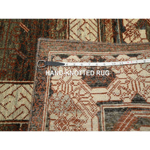 Load image into Gallery viewer, 10&#39;x14&#39;3&quot; Shades of Brown, Khotan Influence All Over Intricate Design, Zero Pile, 100% Wool, Hand Knotted, Oriental Rug FWR453372