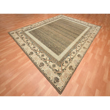 Load image into Gallery viewer, 9&#39;x11&#39;10&quot; Toffee Brown, Khotan Influence All Over Intricate Design, 100% Wool, Hand Knotted, Zero Pile, Oriental Rug FWR453378