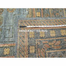 Load image into Gallery viewer, 10&#39;x14&#39;2&quot; Stone Blue, Khotan Influence with Distinct Abrash, Shaved Low, Zero Pile, Hand Knotted, Wool and Silk, Oriental Rug FWR453390