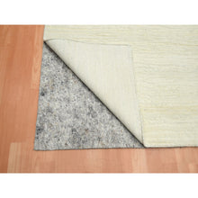 Load image into Gallery viewer, 9&#39;x11&#39;10&quot; Chiffon White, Plain Solid Design, Textured Wool, Hi-low Pile, Hand Knotted, Oriental Rug FWR453420