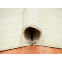 Load image into Gallery viewer, 9&#39;x11&#39;10&quot; Chiffon White, Plain Solid Design, Textured Wool, Hi-low Pile, Hand Knotted, Oriental Rug FWR453420