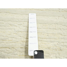 Load image into Gallery viewer, 9&#39;x11&#39;10&quot; Chiffon White, Plain Solid Design, Textured Wool, Hi-low Pile, Hand Knotted, Oriental Rug FWR453420