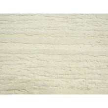 Load image into Gallery viewer, 9&#39;x11&#39;10&quot; Chiffon White, Plain Solid Design, Textured Wool, Hi-low Pile, Hand Knotted, Oriental Rug FWR453420