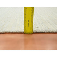 Load image into Gallery viewer, 9&#39;x11&#39;10&quot; Chiffon White, Plain Solid Design, Textured Wool, Hi-low Pile, Hand Knotted, Oriental Rug FWR453420