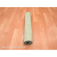 Load image into Gallery viewer, 2&#39;x3&#39; Shades Of Green, 100% Silk, Textured With Gradation Design, Shaved Low, Sample, Mat, Oriental Rug FWR453450