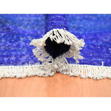 Load image into Gallery viewer, 9&#39;2&quot;x11&#39;8&quot; Admiral Blue, Sari Silk, Plain Design, Flat Weave Kilim, Hand Woven, Oriental Rug FWR453456