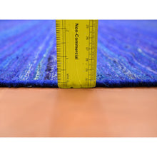 Load image into Gallery viewer, 9&#39;2&quot;x11&#39;8&quot; Admiral Blue, Sari Silk, Plain Design, Flat Weave Kilim, Hand Woven, Oriental Rug FWR453456