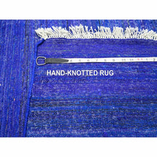 Load image into Gallery viewer, 9&#39;2&quot;x11&#39;8&quot; Admiral Blue, Sari Silk, Plain Design, Flat Weave Kilim, Hand Woven, Oriental Rug FWR453456