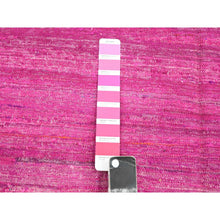 Load image into Gallery viewer, 9&#39;1&quot;x11&#39;7&quot; Hot Pink, Sari Silk, Solid Design Kilim, Flat Weave, Hand Woven, Oriental Rug FWR453462