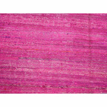 Load image into Gallery viewer, 9&#39;1&quot;x11&#39;7&quot; Hot Pink, Sari Silk, Solid Design Kilim, Flat Weave, Hand Woven, Oriental Rug FWR453462