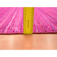Load image into Gallery viewer, 9&#39;1&quot;x11&#39;7&quot; Hot Pink, Sari Silk, Solid Design Kilim, Flat Weave, Hand Woven, Oriental Rug FWR453462