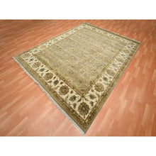 Load image into Gallery viewer, 7&#39;10&quot;x9&#39;10&quot; Dark Vanilla Brown, Rajasthan With All Over Leaf Design, Hand Knotted, Wool And Silk, Thick And Plush, Oriental Rug FWR453474